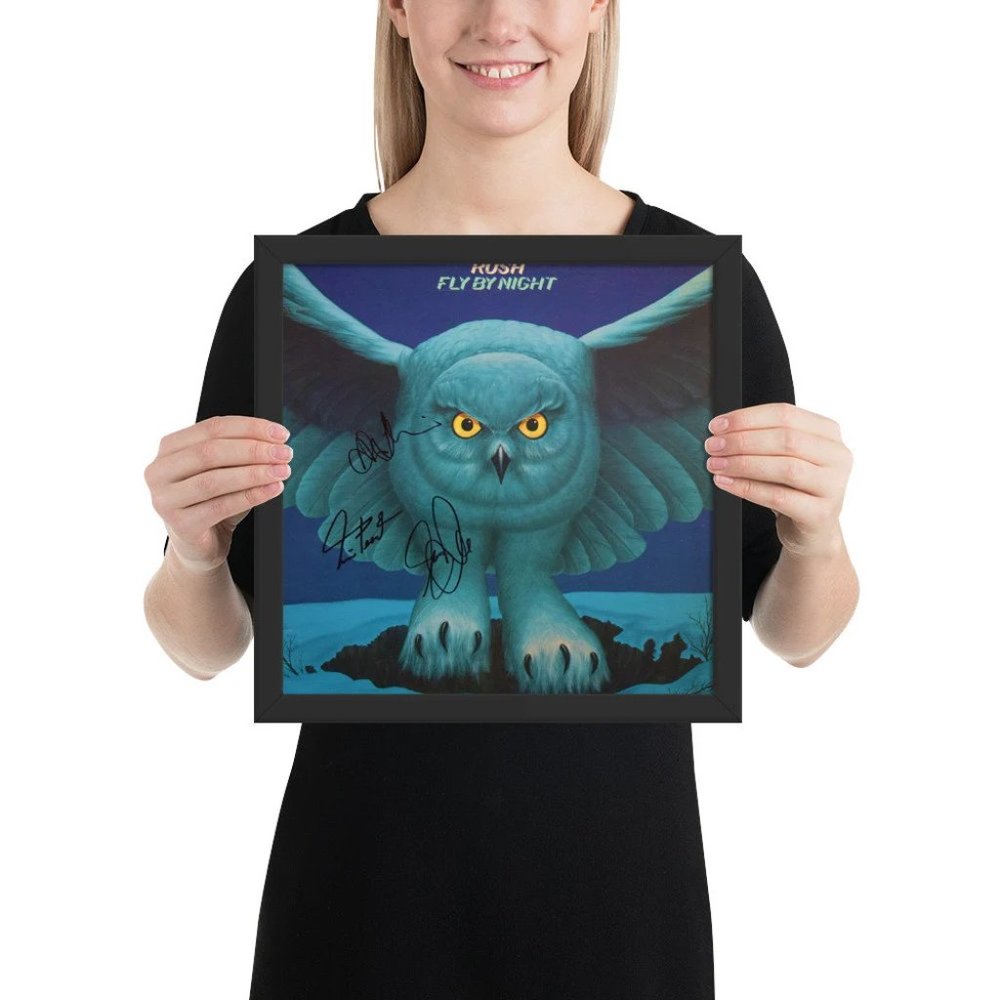 Rush Framed signed "Rush Fly By Night" album Framed Reprint